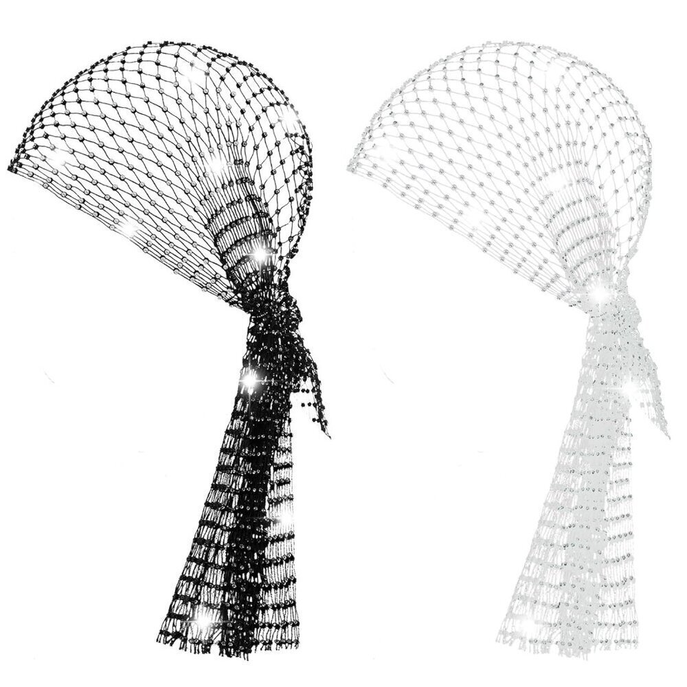 Women's Rhinestone Mesh Headbands Set Sparkly Disco Nightclub Headwraps
